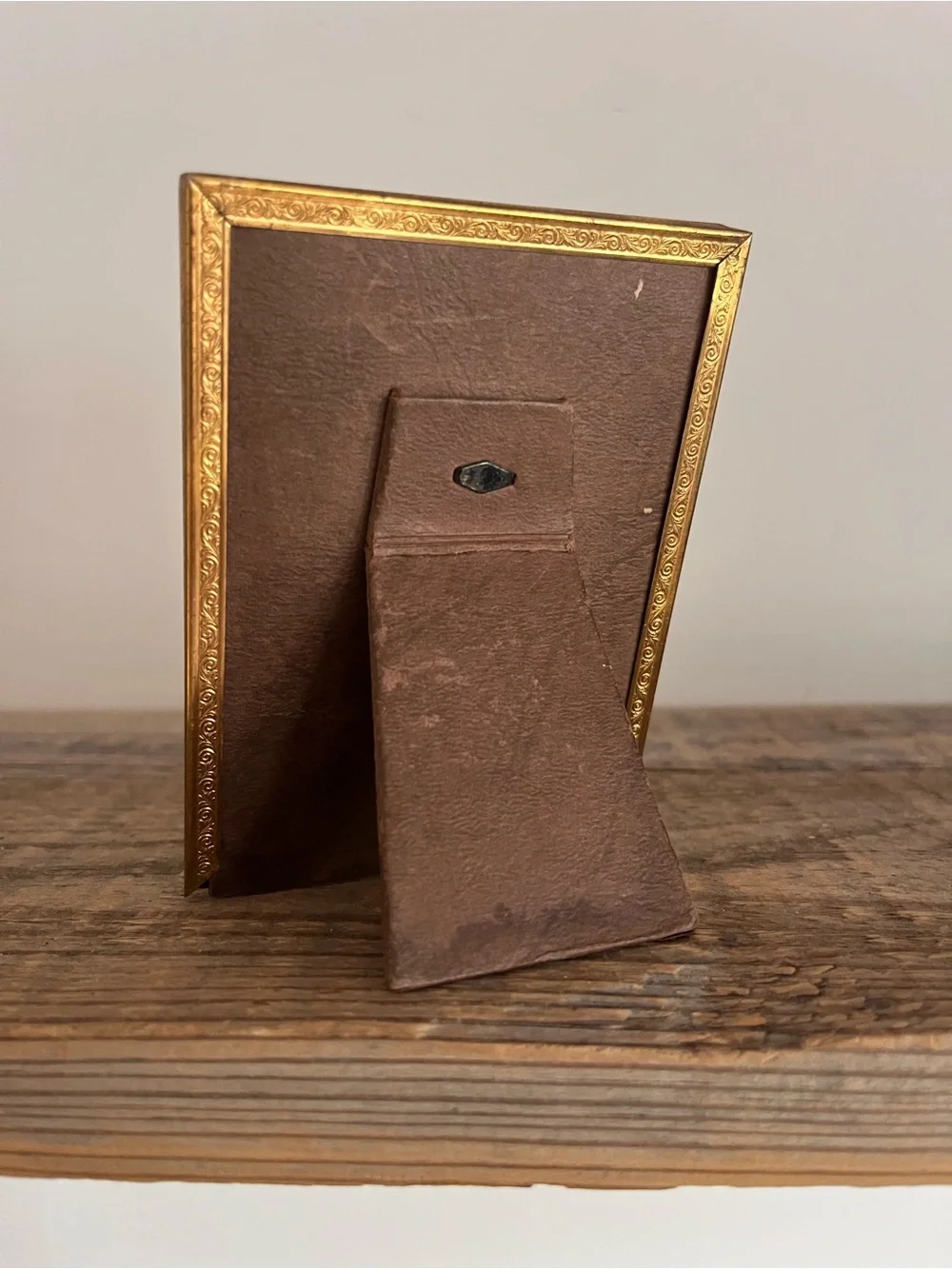 Vintage Brass Picture Frame with original portrait